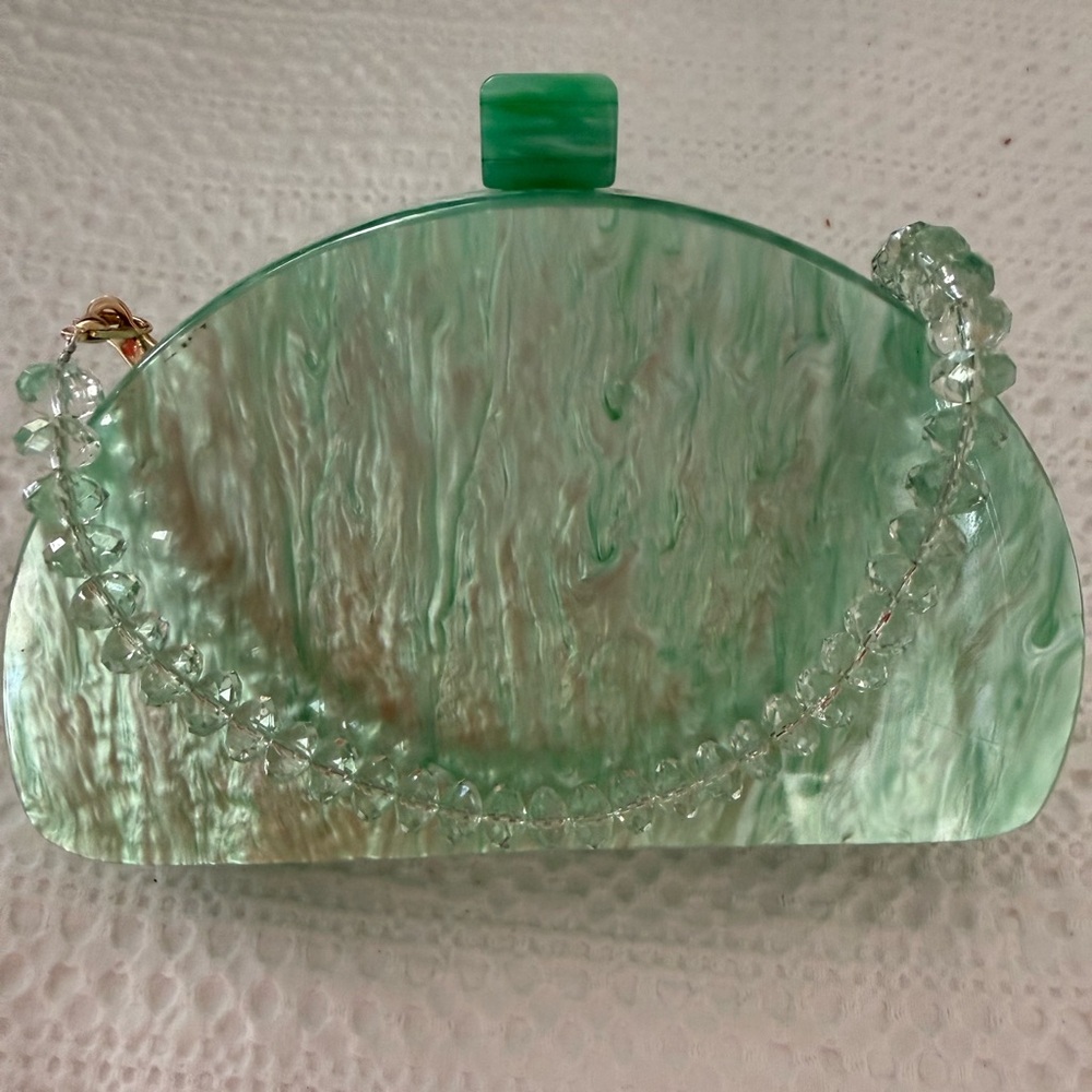 Anthropologie Mint Green and Lavender Clutch - Picture 3 of 6